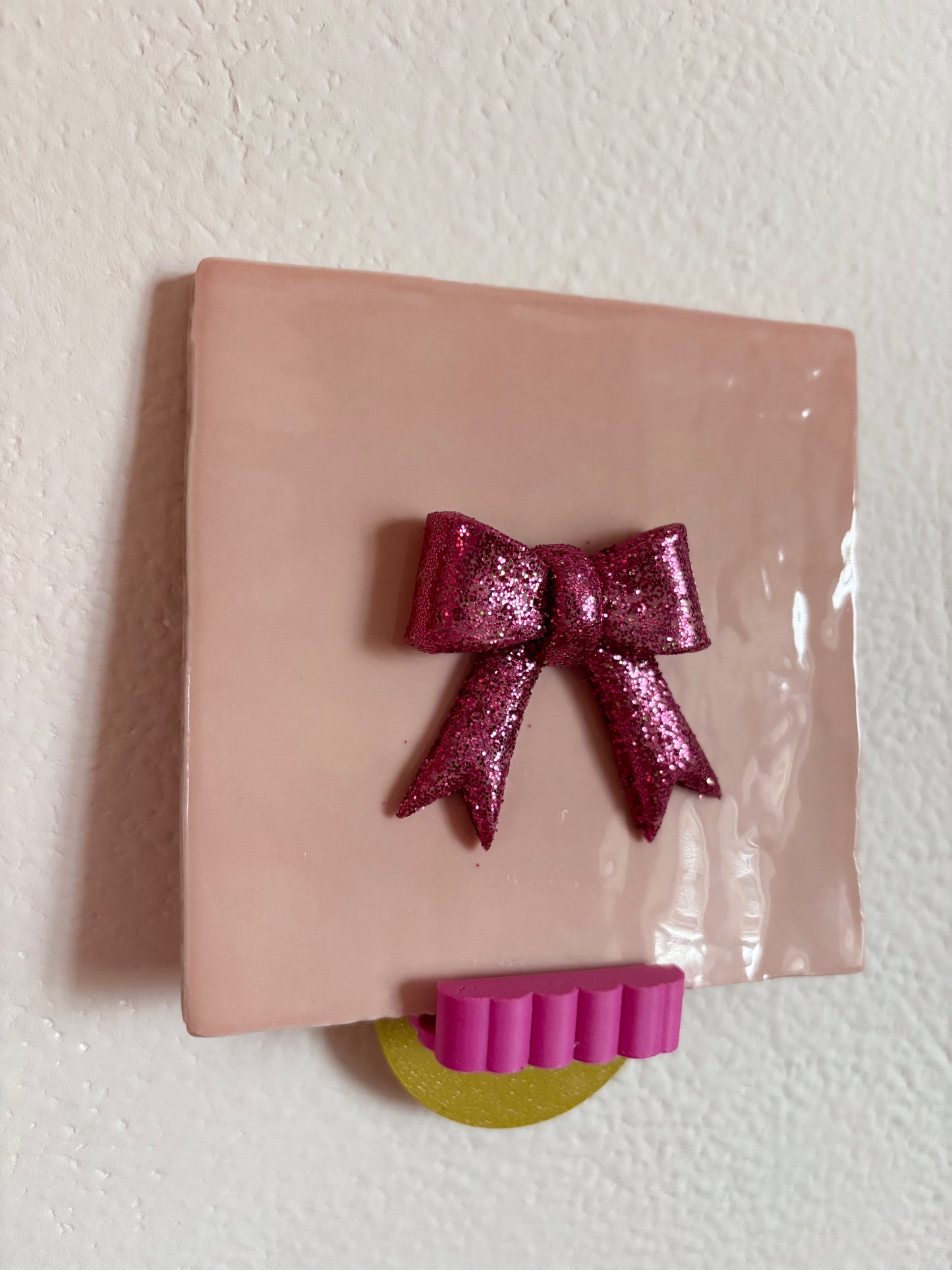 Tegeltje - Strikje - Roze