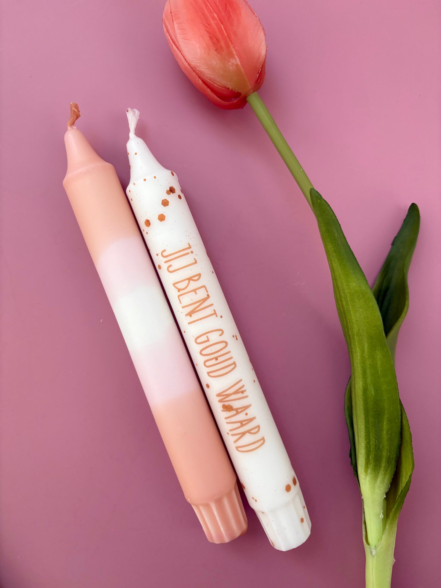 Cadeausetje Kaars met tekst - Jij bent goud waard