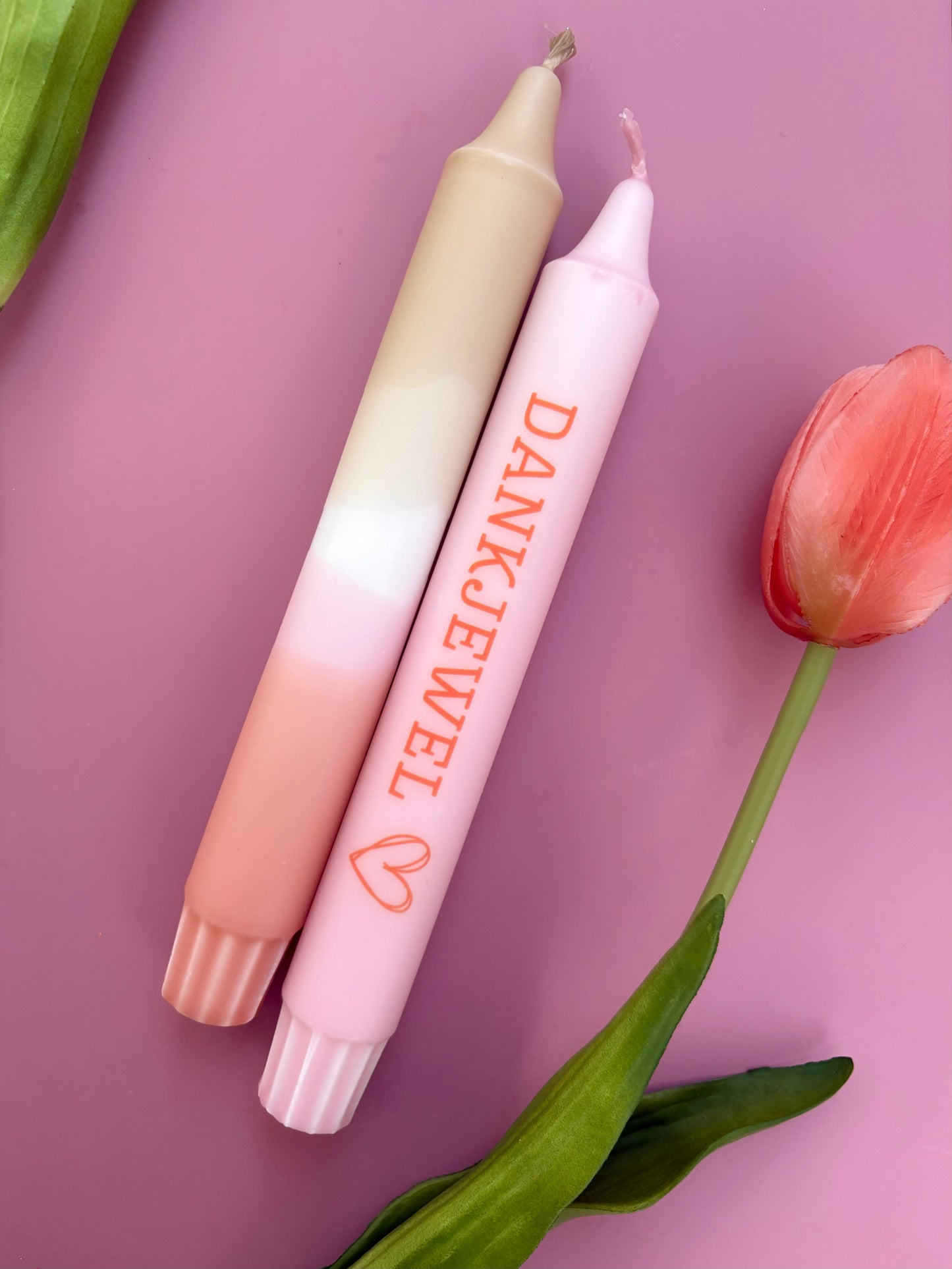 Cadeausetje Kaars met tekst - Dankjewel