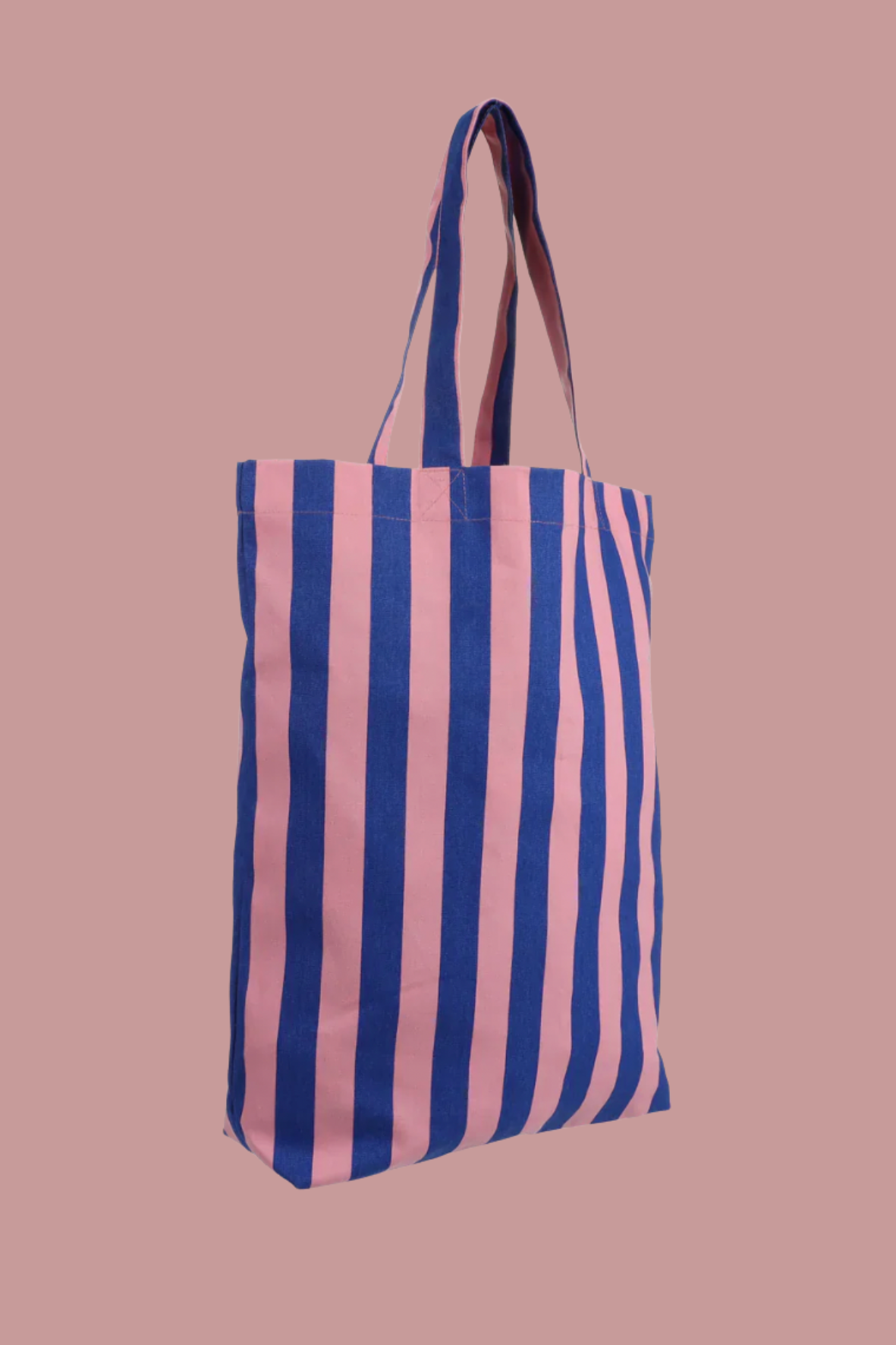 Katoenen tas - Stripes blauw/roze