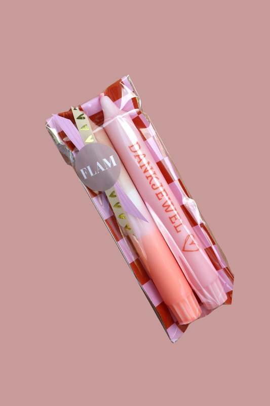 Cadeausetje Kaars met tekst - Dankjewel