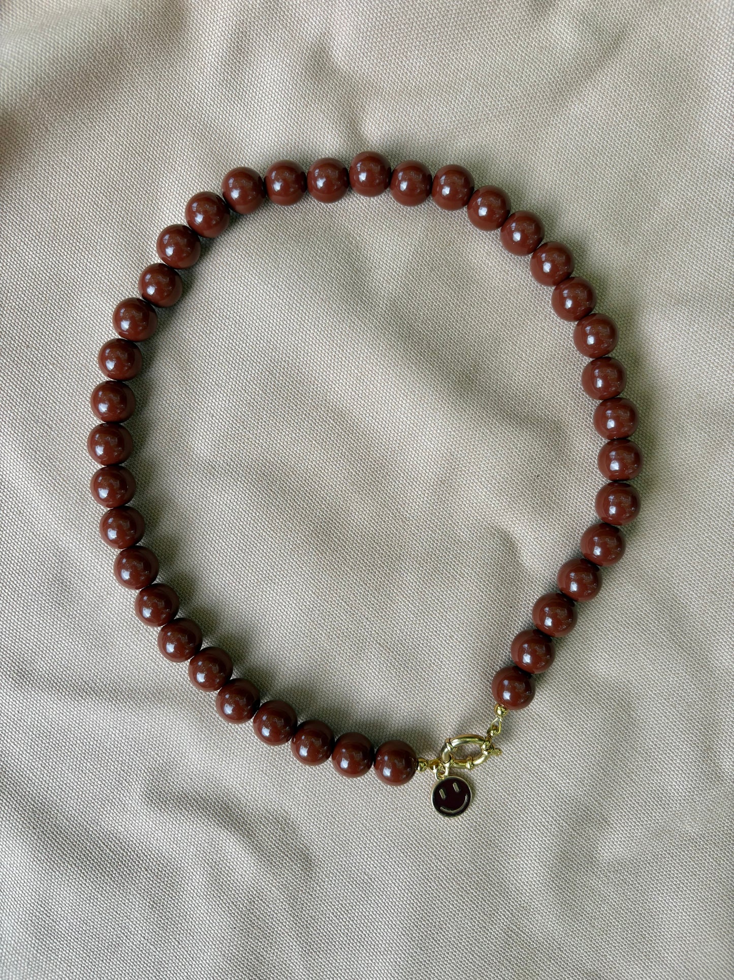 Kralenketting met bedel - Bruin