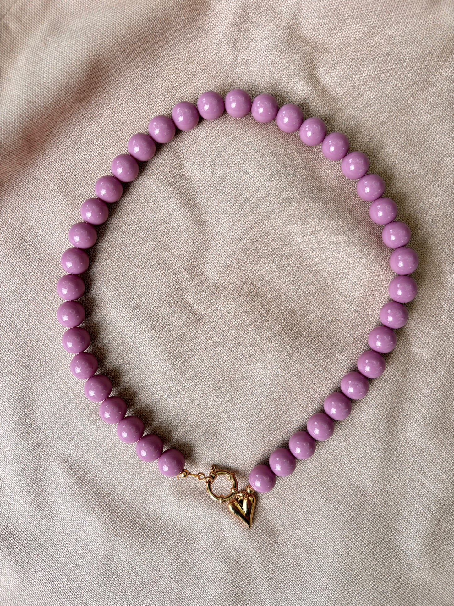 Kralenketting met bedel - Roze