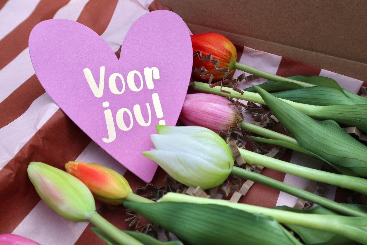 Brievenbuscadeautje - Bosje Kunst Tulpen - Inclusief kaartje #1