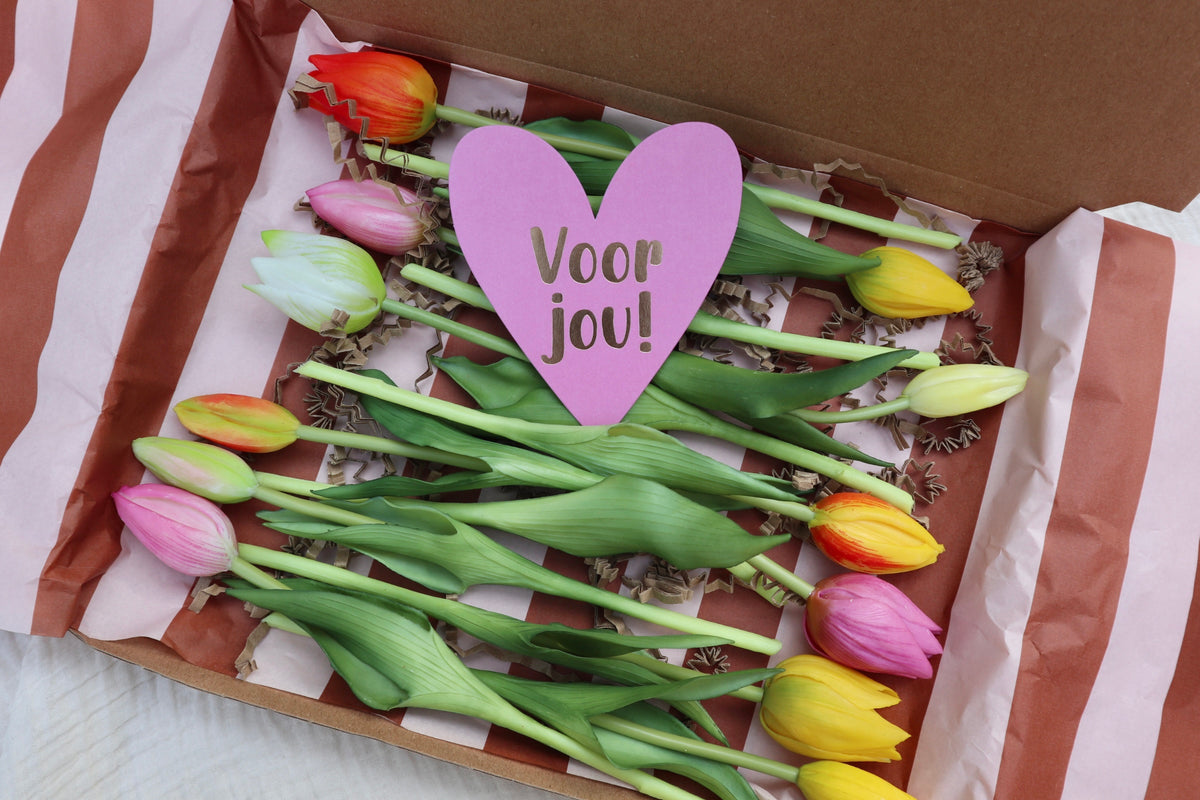 Brievenbuscadeautje - Bosje Kunst Tulpen - Inclusief kaartje #1