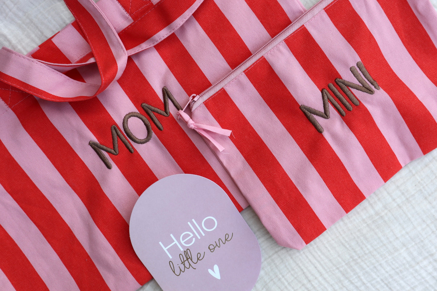 Brievenbuscadeautje - MOM & MINI Kraamcadeau Roze/Rood