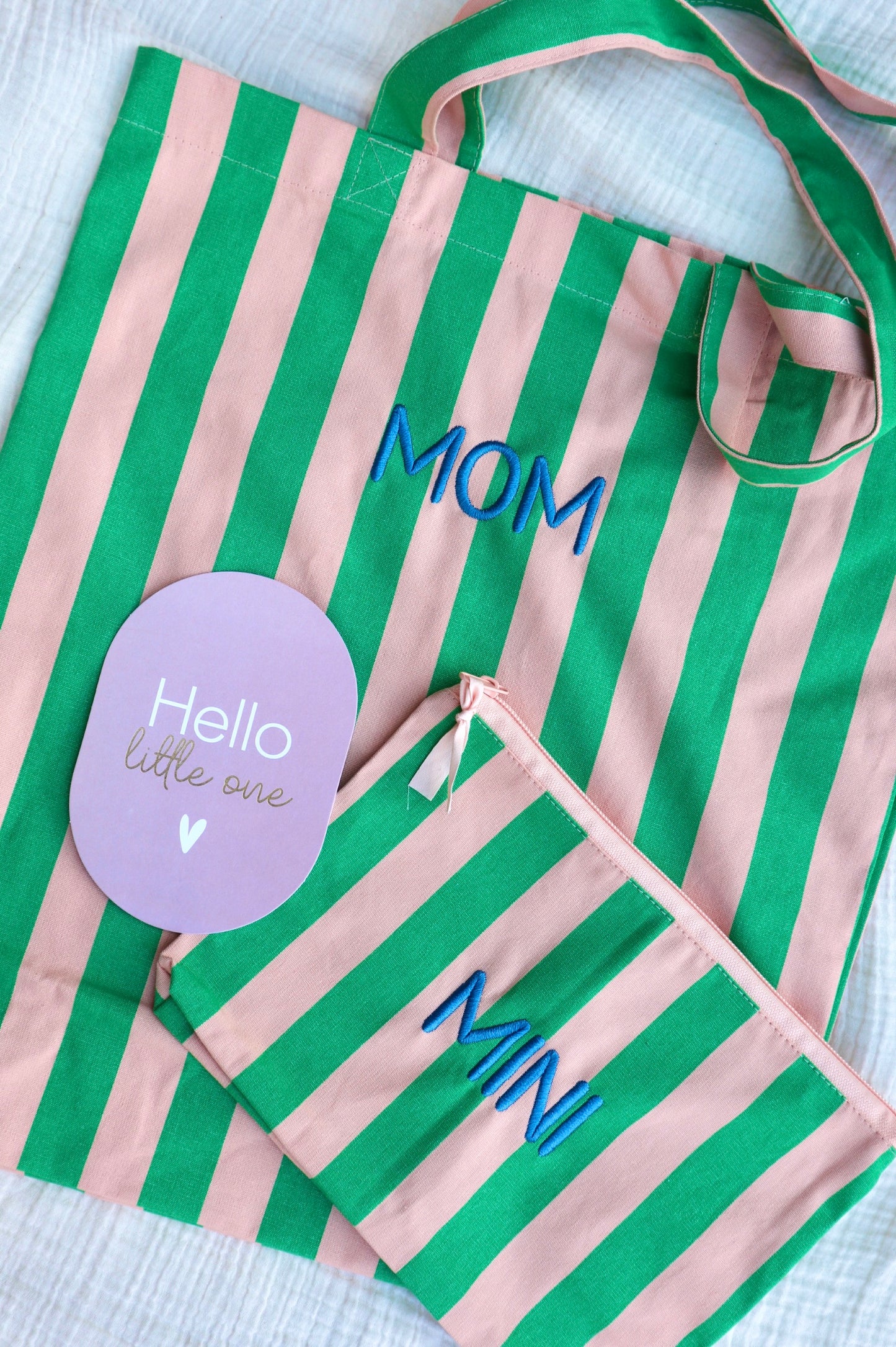 Brievenbuscadeautje - MOM & MINI Kraamcadeau Groen/Roze