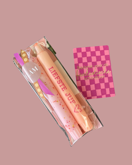 Liefste Juf cadeausetje inclusief cadeaukaartje #01
