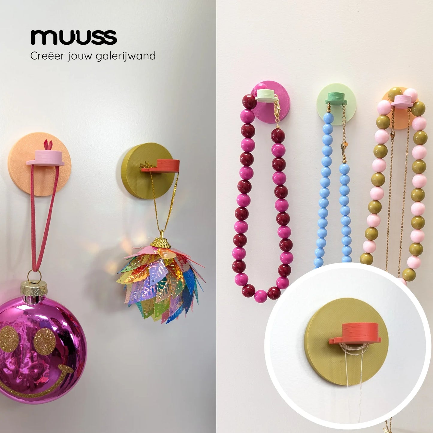 MUUSS Tentoonstellingshaakje schakel (LET OP! Basishouder is apart verkrijgbaar)