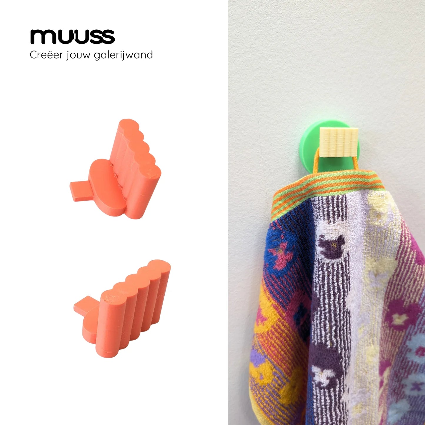 MUUSS Handdoek haakje schakel (LET OP! Basishouder is apart verkrijgbaar)