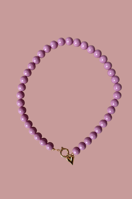 Kralenketting met bedel - Roze