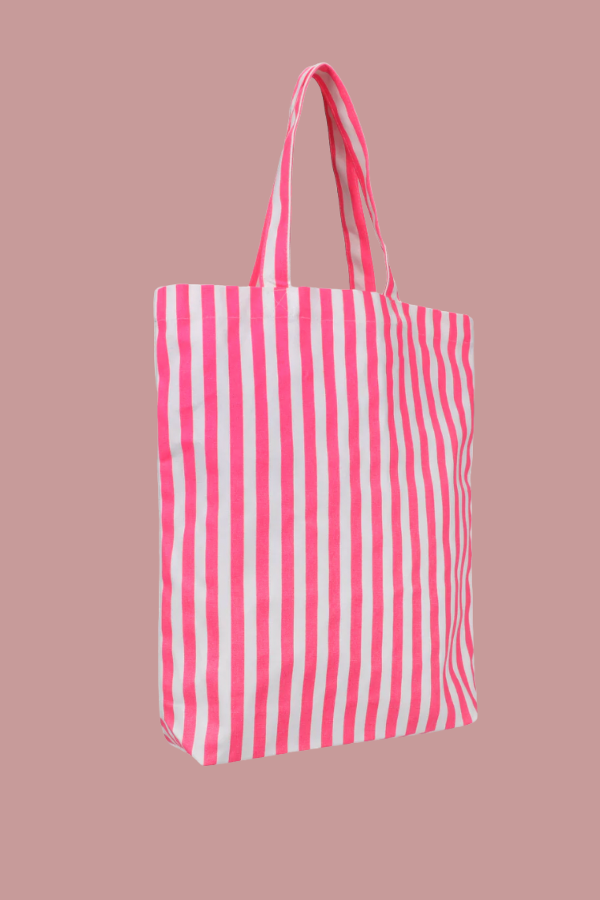 Katoenen tas - Stripes Neon Roze